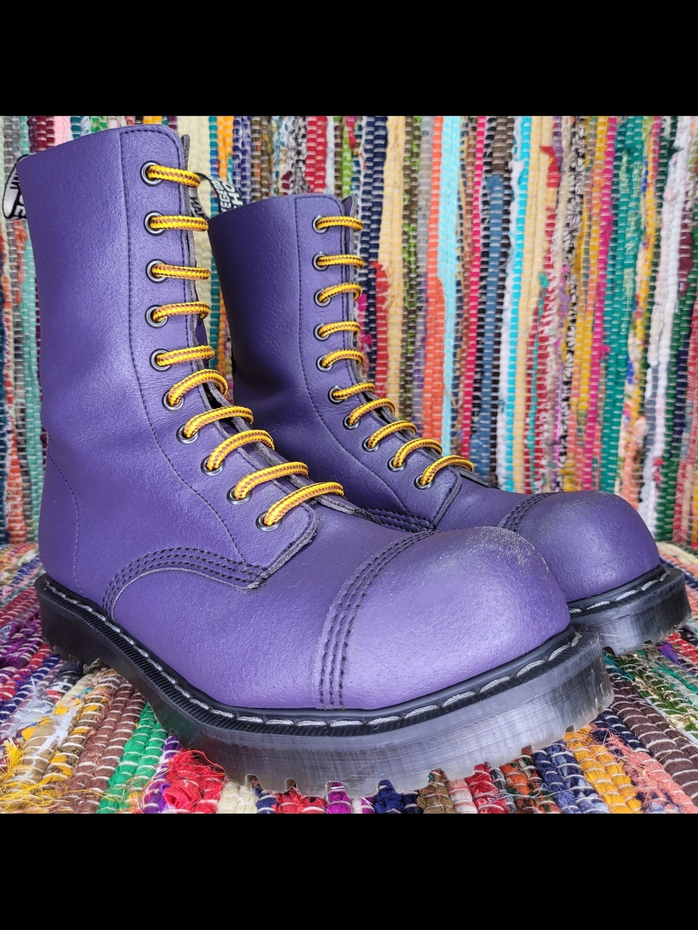 Airseal 10 Eye Steel Toe Combat US Womens 8 Purple by Vegetarian Shoes Pre-Owned